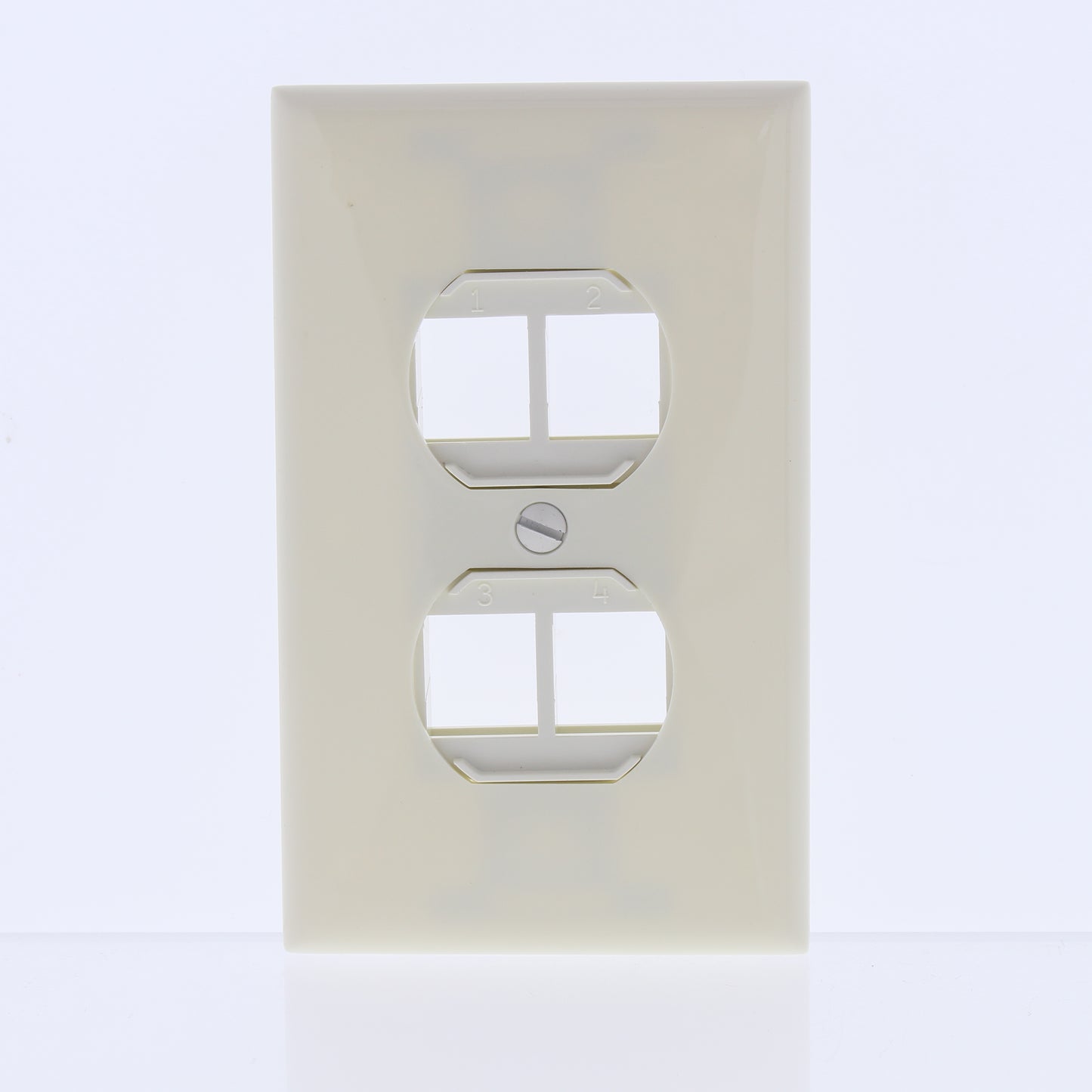 Leviton 41087-4A Almond 1-Gang Flush Snap-In 4-Port Duplex Style 106 Insert