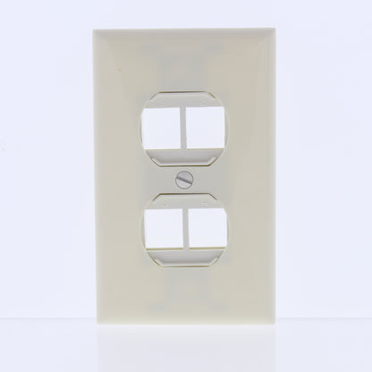 Leviton 41087-4A Almond 1-Gang Flush Snap-In 4-Port Duplex Style 106 Insert
