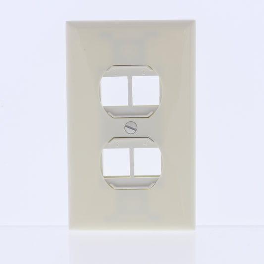 Leviton 41087-4A Almond 1-Gang Flush Snap-In 4-Port Duplex Style 106 Insert