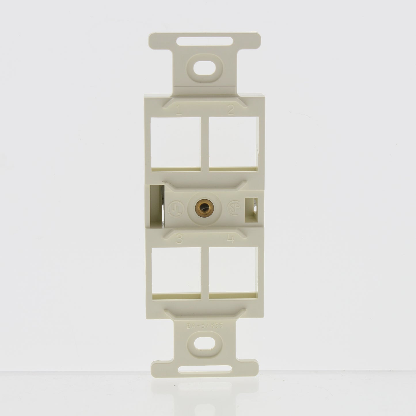Leviton 41087-4A Almond 1-Gang Flush Snap-In 4-Port Duplex Style 106 Insert