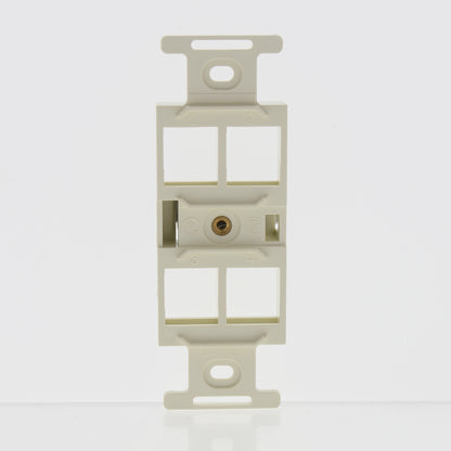 Leviton 41087-4A Almond 1-Gang Flush Snap-In 4-Port Duplex Style 106 Insert