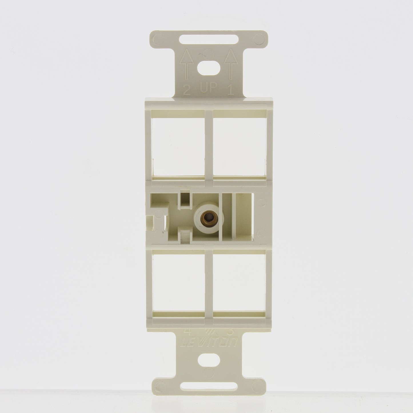 Leviton 41087-4A Almond 1-Gang Flush Snap-In 4-Port Duplex Style 106 Insert