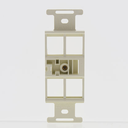 Leviton 41087-4A Almond 1-Gang Flush Snap-In 4-Port Duplex Style 106 Insert