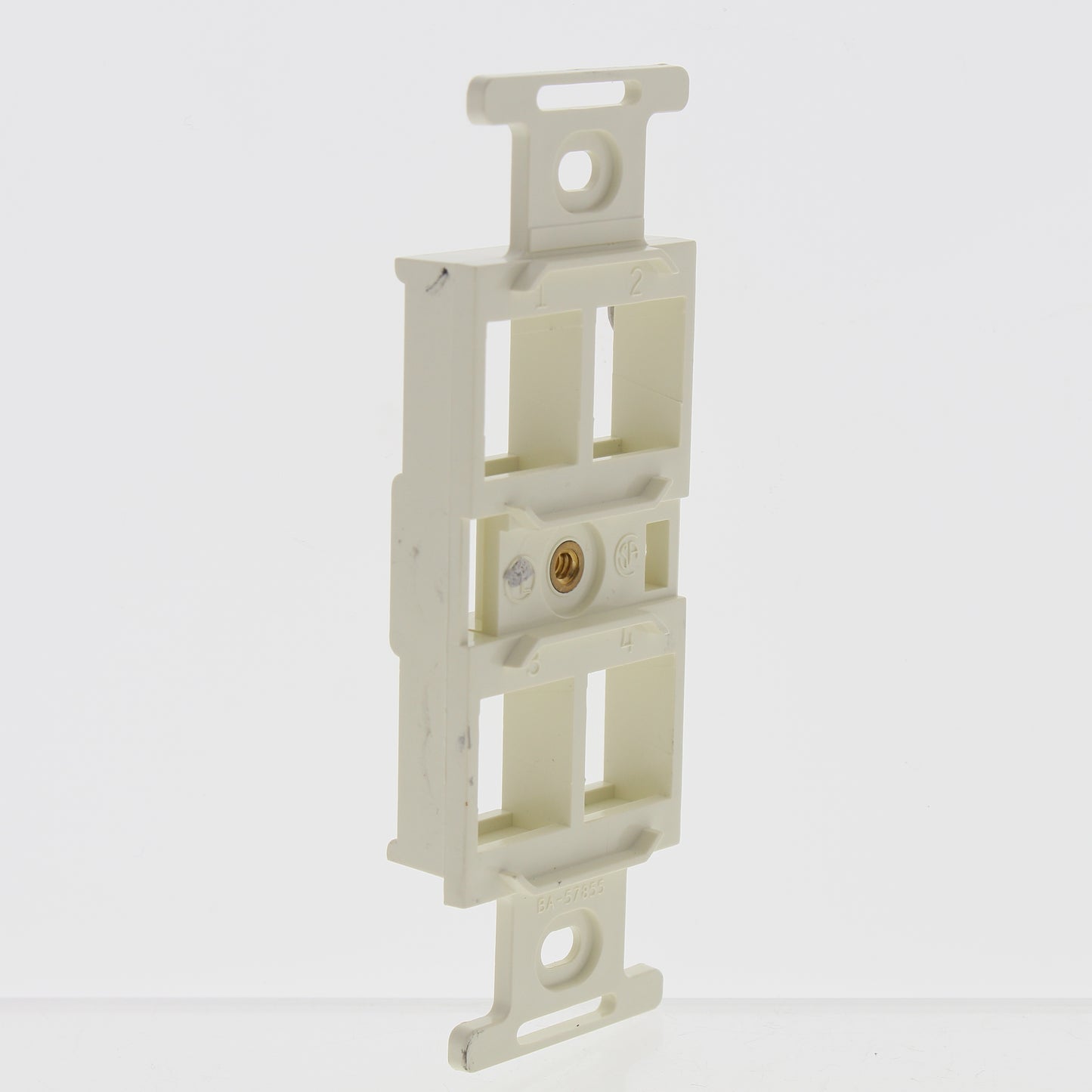 Leviton 41087-4A Almond 1-Gang Flush Snap-In 4-Port Duplex Style 106 Insert