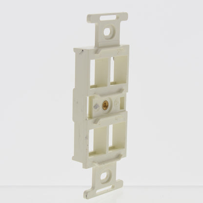 Leviton 41087-4A Almond 1-Gang Flush Snap-In 4-Port Duplex Style 106 Insert