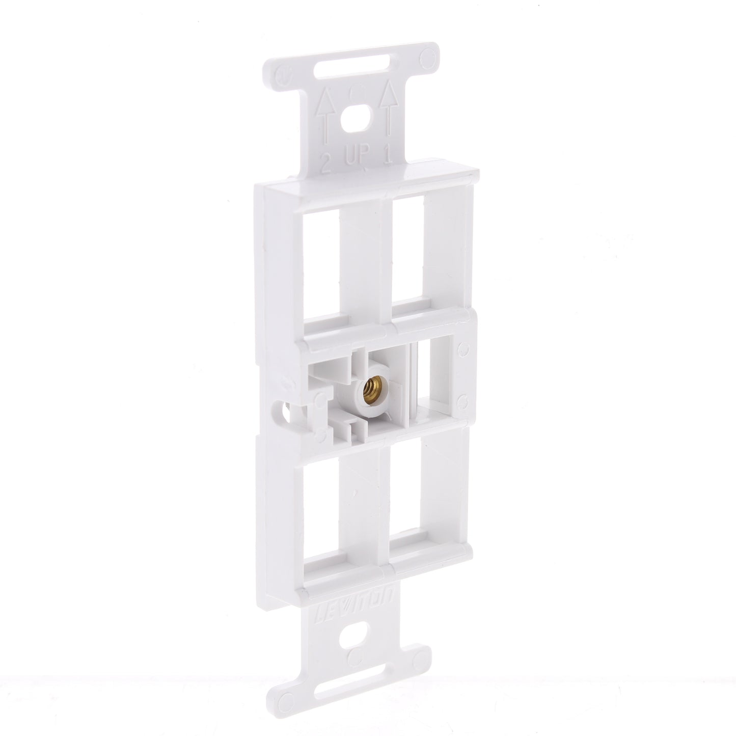 Leviton 41087-4W White Snap-In 4-Port Duplex Style 106 Insert Wallplate Cover