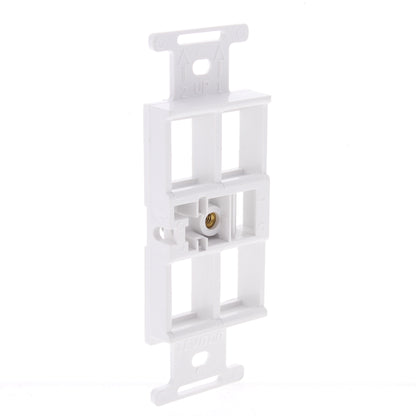 Leviton 41087-4W White Snap-In 4-Port Duplex Style 106 Insert Wallplate Cover