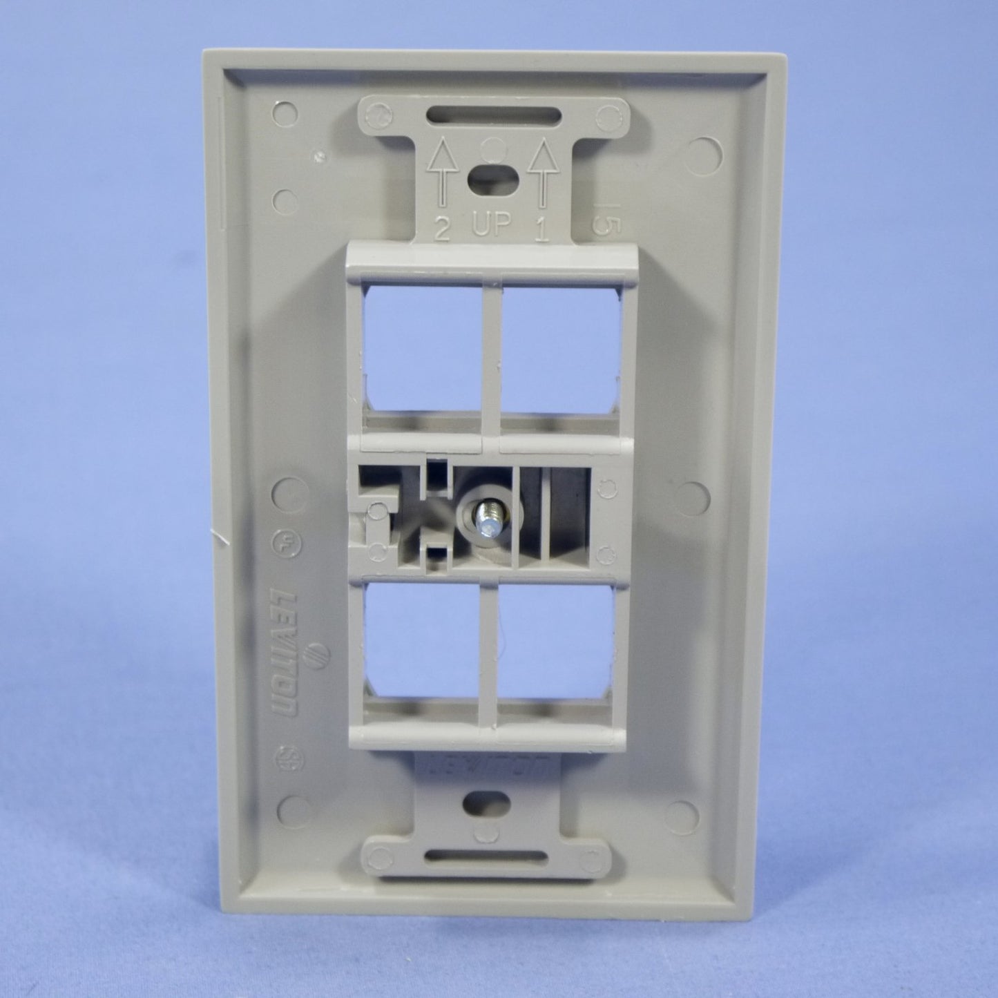Leviton Gray Quickport 1-Gang 4-Port Duplex Wallplate Quad 106 Insert 41087-QGP