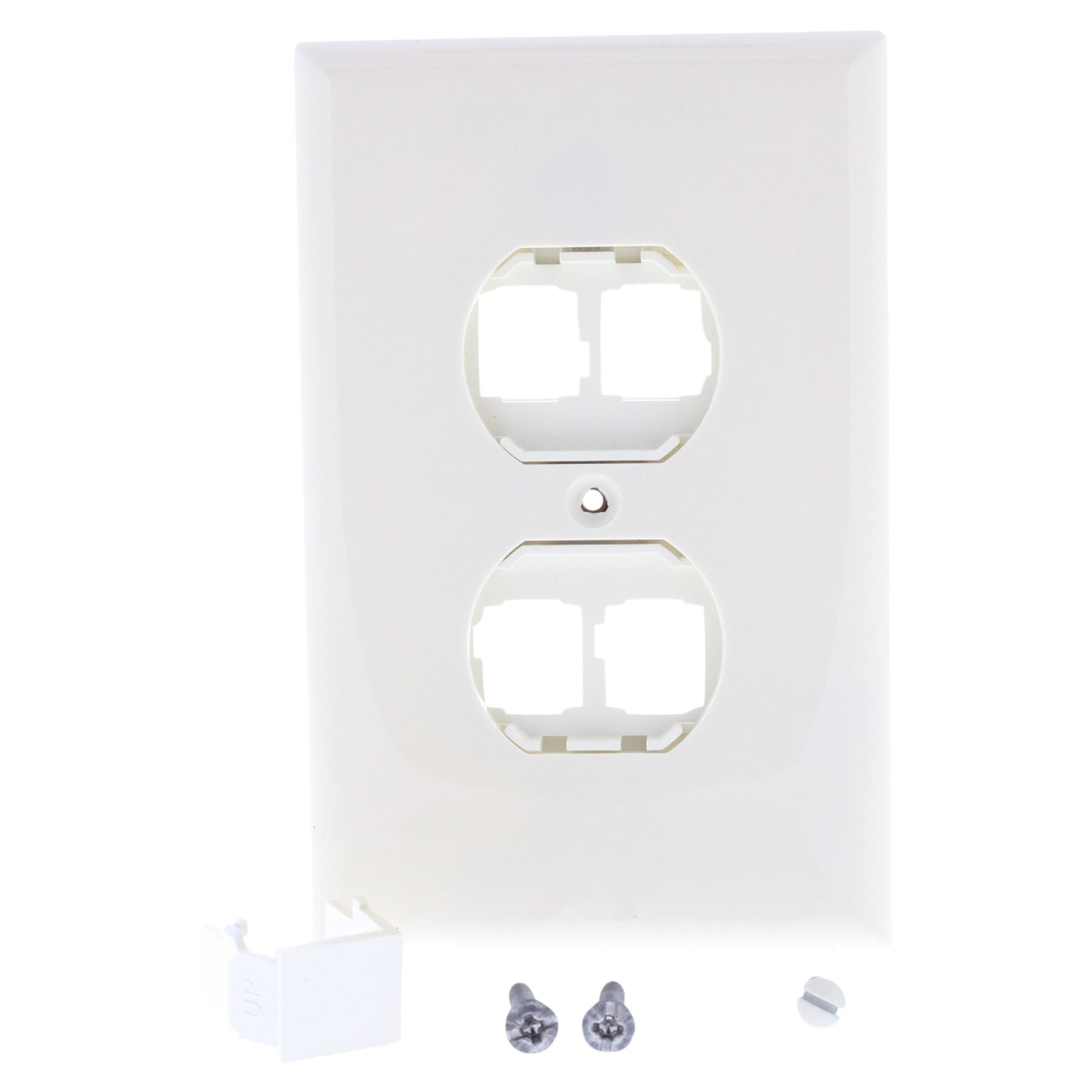 Leviton White Quickport 4-Port Wallplate Quad 106 Insert 1-Gang 41087-QWP