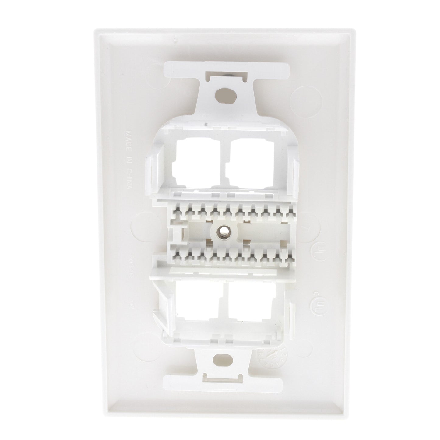 Leviton White Quickport 4-Port Wallplate Quad 106 Insert 1-Gang 41087-QWP