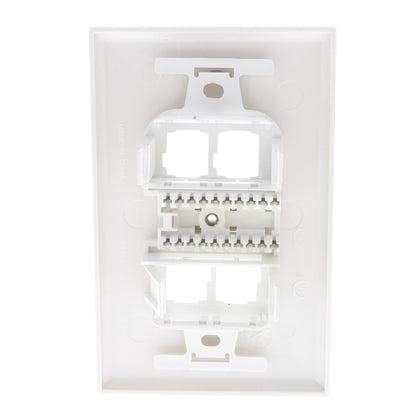 Leviton White Quickport 4-Port Wallplate Quad 106 Insert 1-Gang 41087-QWP