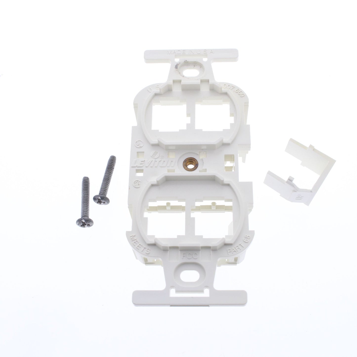 Leviton White Quickport 4-Port Wallplate Quad 106 Insert 1-Gang 41087-QWP