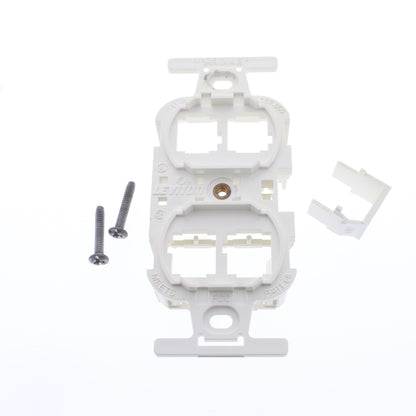 Leviton White Quickport 4-Port Wallplate Quad 106 Insert 1-Gang 41087-QWP