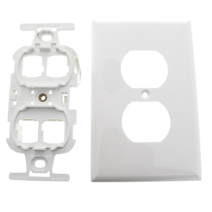 Leviton White Quickport 4-Port Wallplate Quad 106 Insert 1-Gang 41087-QWP
