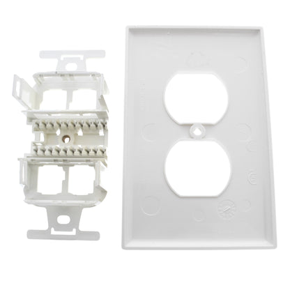 Leviton White Quickport 4-Port Wallplate Quad 106 Insert 1-Gang 41087-QWP