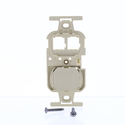 Leviton 41087-TIP Ivory Communication Circuit Accessory Insert Cover Plate Data