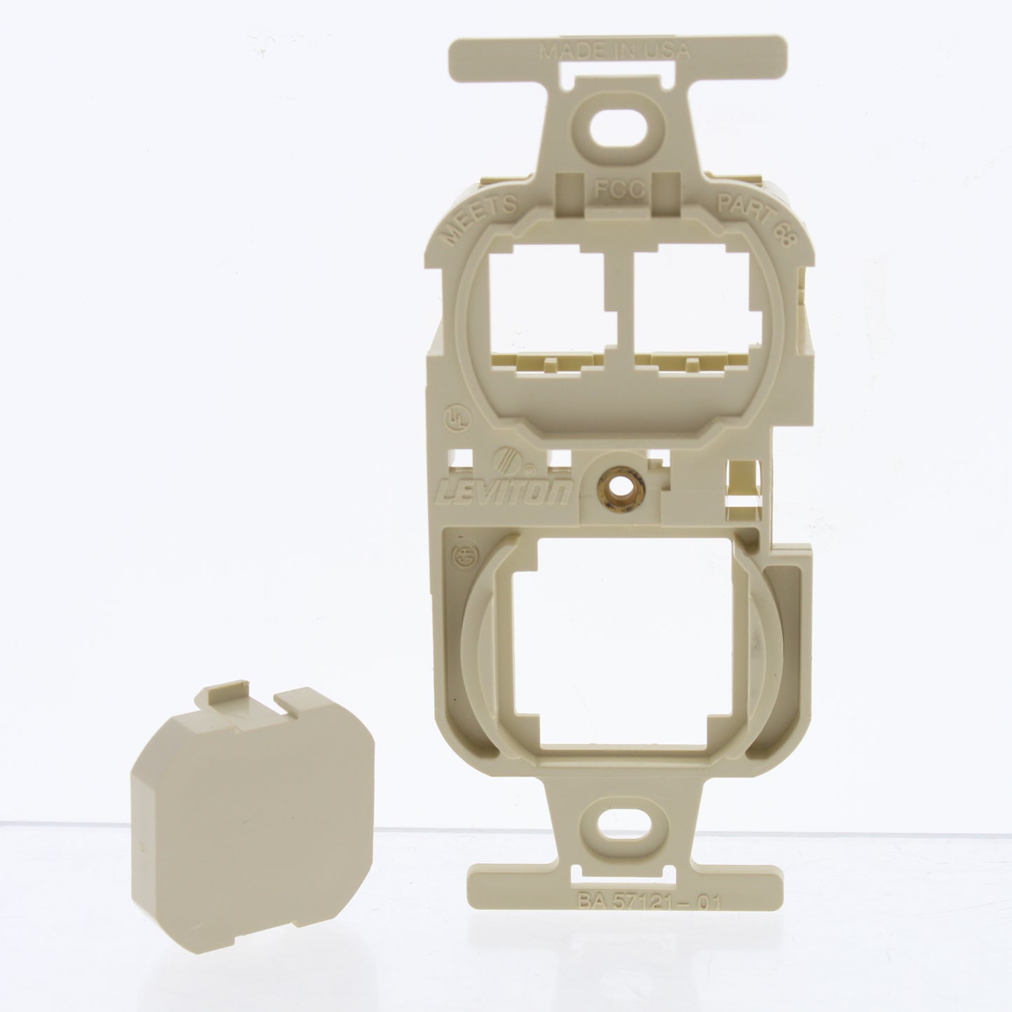 Leviton 41087-TIP Ivory Communication Circuit Accessory Insert Cover Plate Data