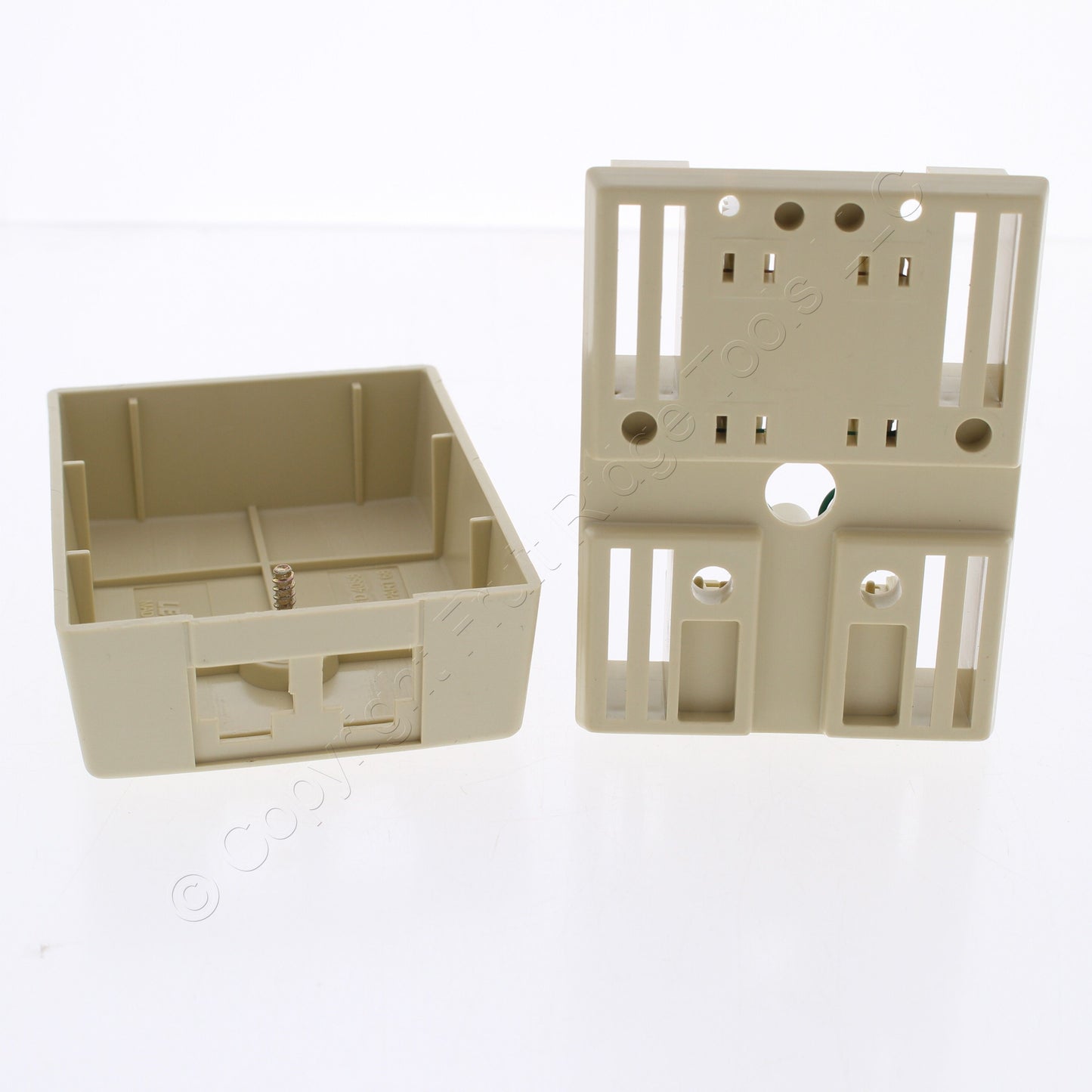 Leviton 41088-IDB Ivory Dual Surface Mount Modular T568B Jack Cat3 Keyed 8P8C