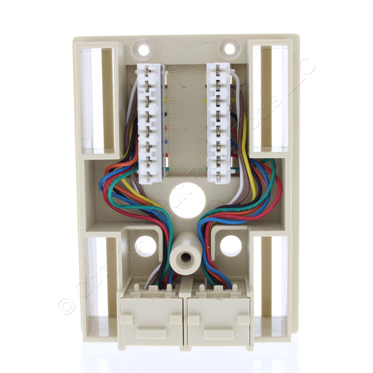 Leviton 41088-IDB Ivory Dual Surface Mount Modular T568B Jack Cat3 Keyed 8P8C