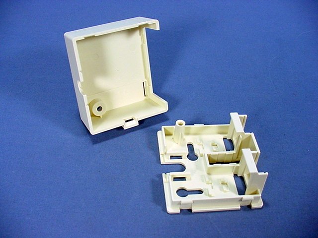 Leviton Almond 2-Port Quickport Surface Mount Snap-In Housing Box 41089-2AP