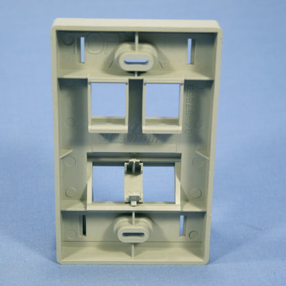 Leviton Gray Quickport Angled 1-Gang 4-Port Wallplate w/ID Windows 41090-SMG