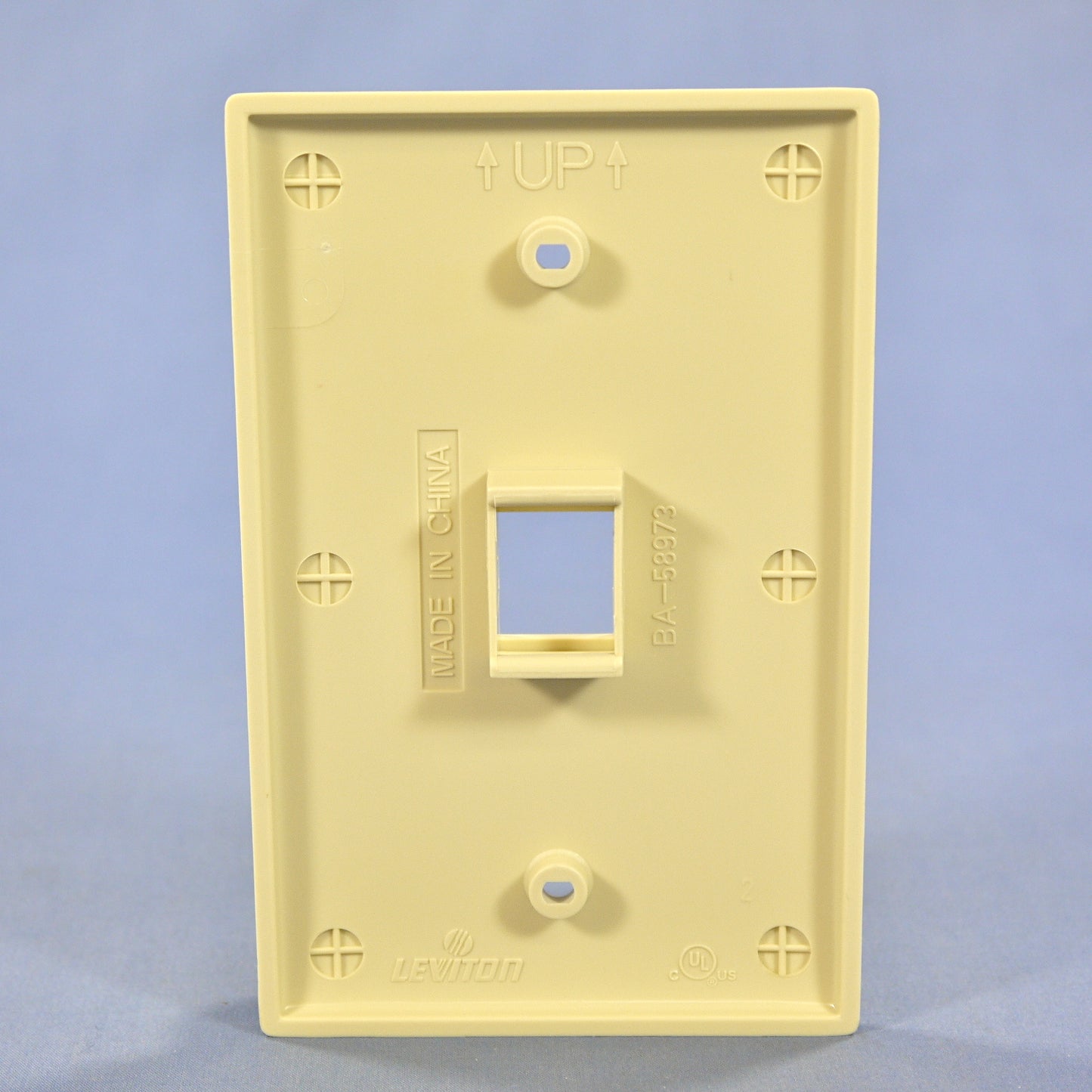Leviton 41091-1IN Ivory Midway Size Quickport 1-Port Flush Mount Wallplate Cover