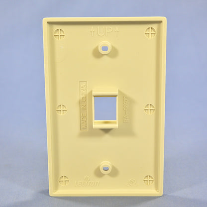 Leviton 41091-1IN Ivory Midway Size Quickport 1-Port Flush Mount Wallplate Cover