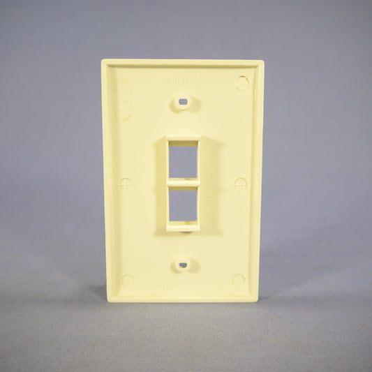 Leviton Almond Large Midway Quickport 2-Port Flush 1G Wallplate 1-Gang 41091-2AN