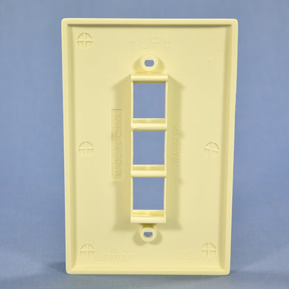 Leviton Almond Large Midway Quickport 3-Port Flush Mount Wallplate 41091-3AN