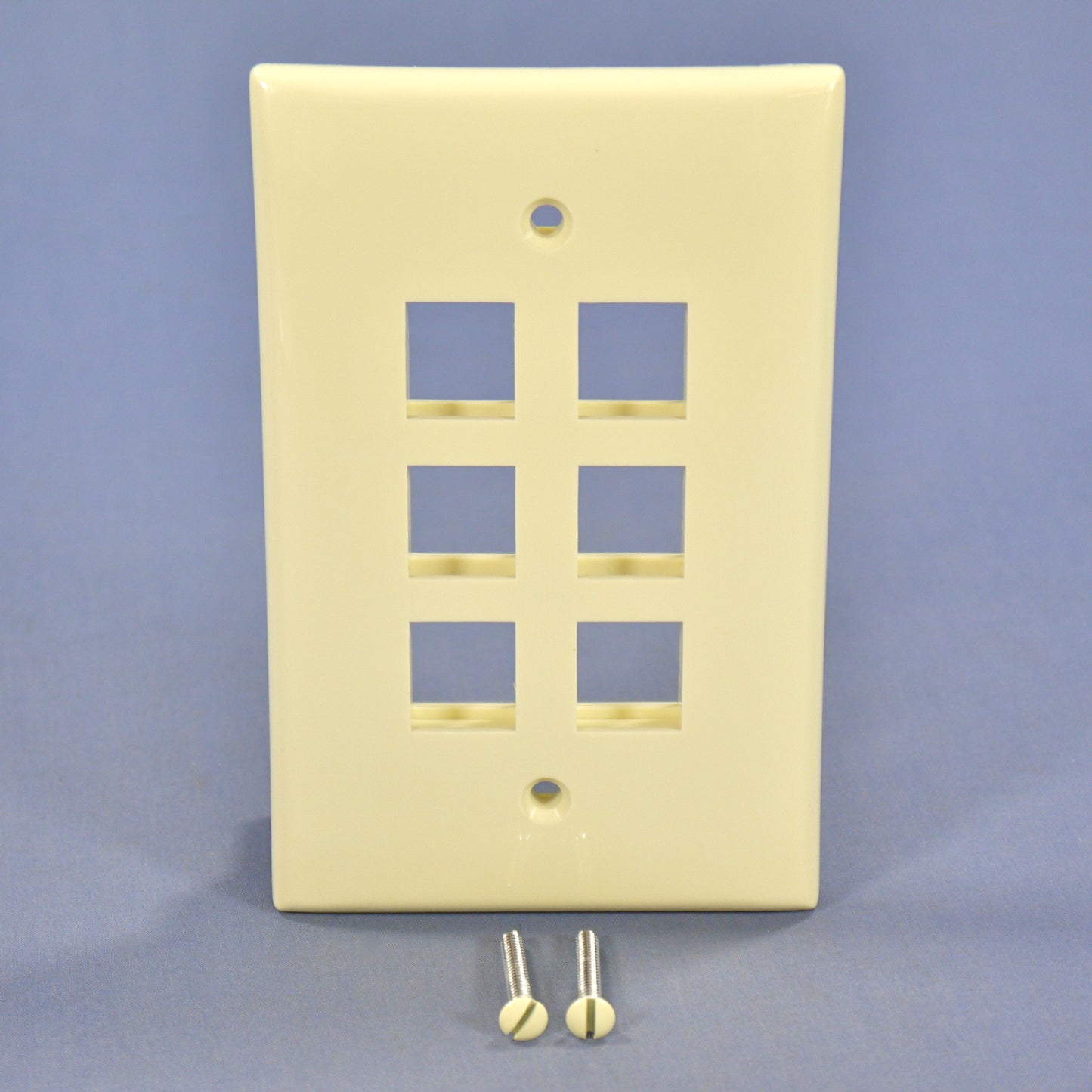 Leviton Almond Large Midway Quickport 6-Port Flush Mount Wallplate 41091-6AN