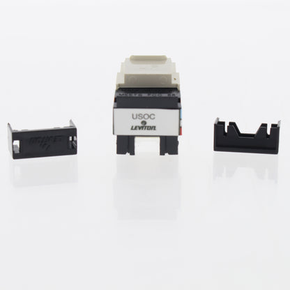 10 Leviton Almond Quickport 6-Wire Voice Phone Jacks RJ11 6P6C Telephone 41106-A
