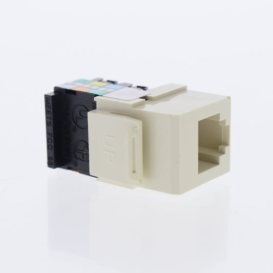 10 Leviton Almond Quickport 6-Wire Voice Phone Jacks RJ11 6P6C Telephone 41106-A