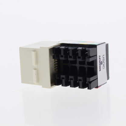 10 Leviton Almond Quickport 6-Wire Voice Phone Jacks RJ11 6P6C Telephone 41106-A