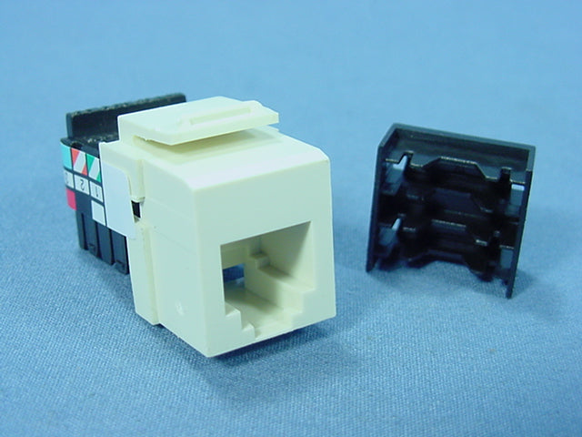 Leviton Almond Quickport 6-Wire Snap-In Phone RJ11 Telephone Jack 41106-RA6