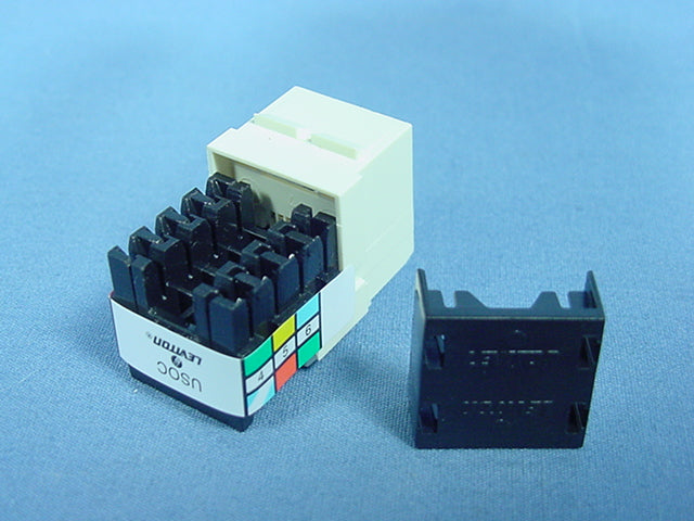 Leviton Almond Quickport 6-Wire Snap-In Phone RJ11 Telephone Jack 41106-RA6
