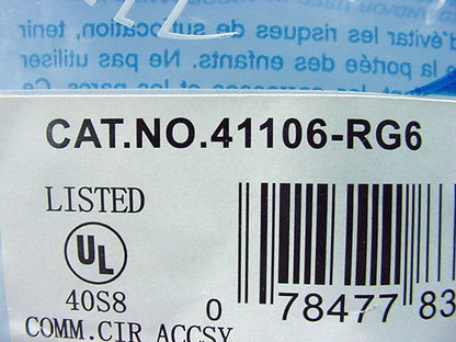 Leviton 41106-RG6 Gray Quickport 6-Wire Snap-In Phone RJ11 Telephone Insert Jack