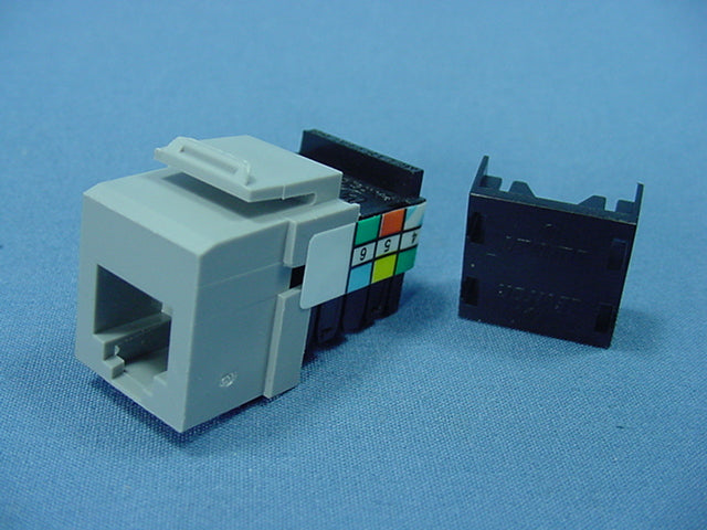 Leviton 41106-RG6 Gray Quickport 6-Wire Snap-In Phone RJ11 Telephone Insert Jack