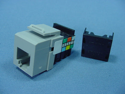 Leviton 41106-RG6 Gray Quickport 6-Wire Snap-In Phone RJ11 Telephone Insert Jack