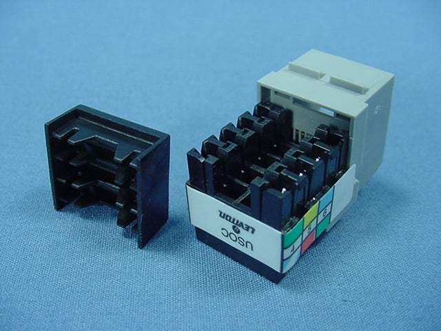 Leviton 41106-RG6 Gray Quickport 6-Wire Snap-In Phone RJ11 Telephone Insert Jack