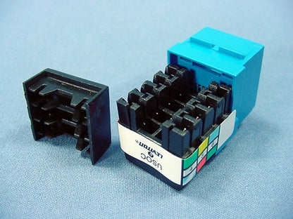 Leviton Blue Quickport 6-Wire Snap-In Phone RJ11 Telephone Insert Jack 41106-RL6
