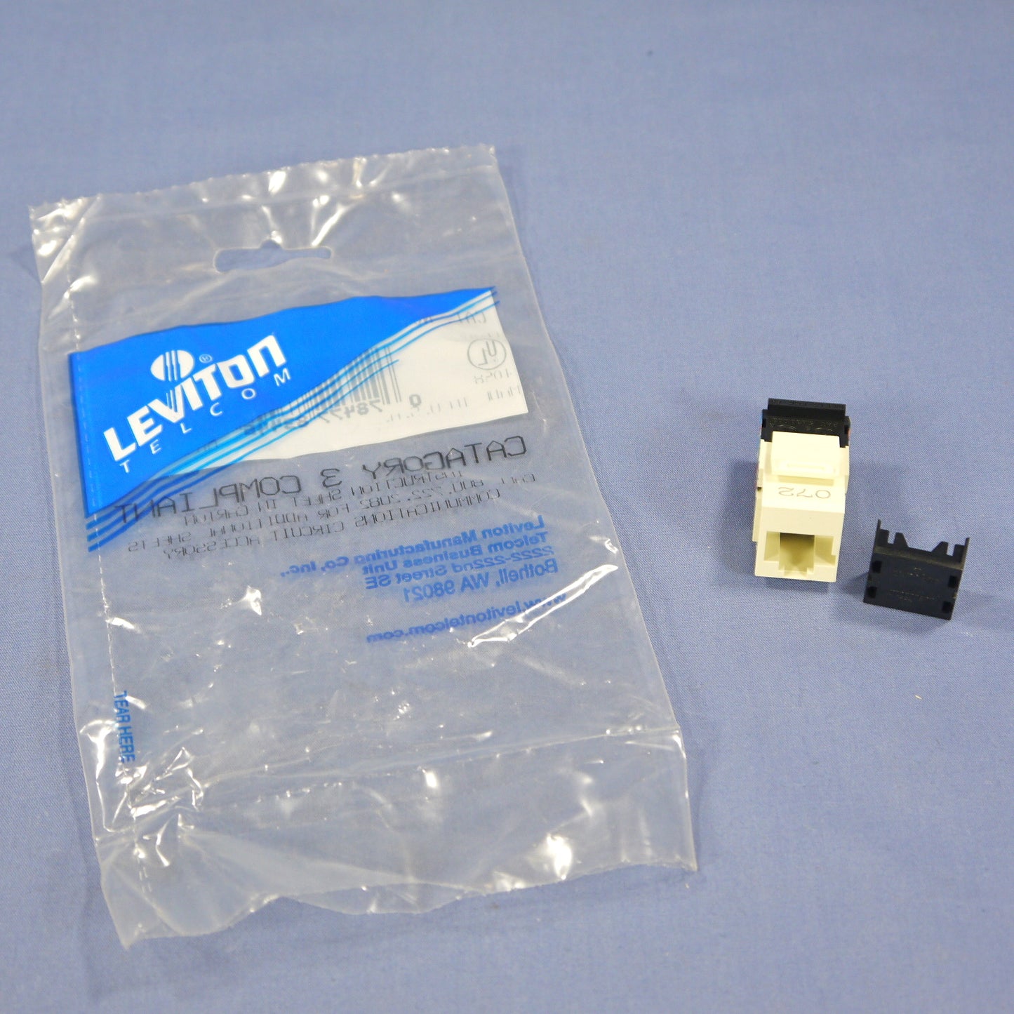 Leviton 41108-KA3 Almond Keyed Cat 3 Snap-In Quickport Jack Cat3 RJ45 Telephone