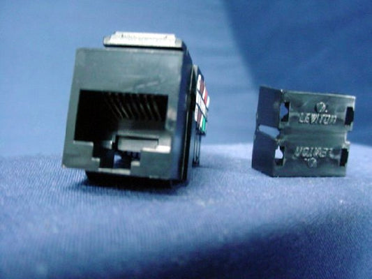 Leviton Black Keyed Cat 3 Snap-In Quickport Jack Cat3 RJ45 Telephone 41108-KE3