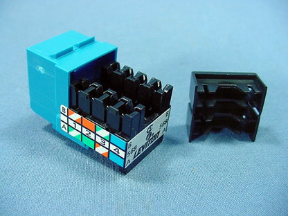 Leviton Blue Keyed Cat 3 Snap-In Quickport Jack Cat3 RJ45 Telephone 41108-KL3