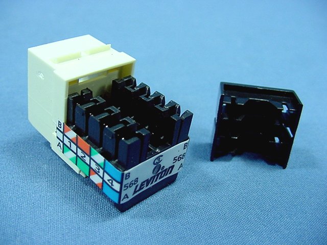 Leviton Almond Cat 3 Quickport Jack Cat3 RJ45 Telephone T568A/B 8-Wire 41108-RA3