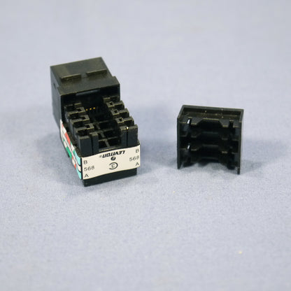 50 Leviton Black Cat 3 Data Phone Quickport Jacks Cat3 RJ45 Telephone 41108-RE3