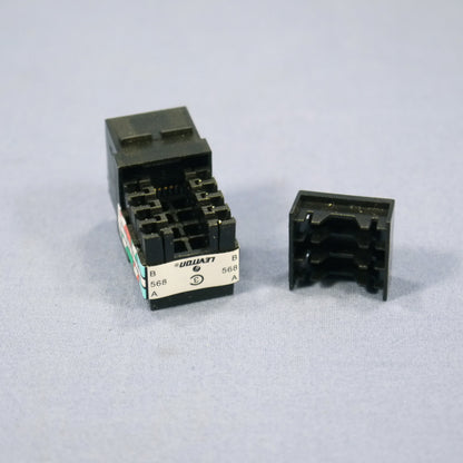 Leviton Black Cat 3 Snap-In Quickport Jack Cat3 RJ45 Telephone 8-Wire 41108-RE3