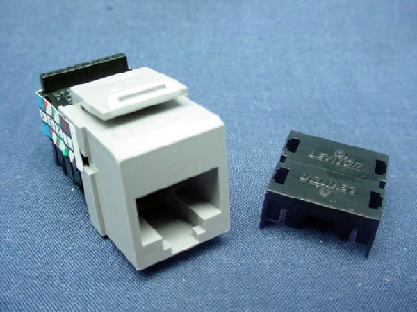Leviton Gray Quickport 8-Wire Voice Snap-In Phone Jack RJ45 Telephone 41108-RG8