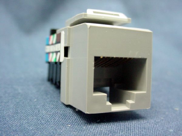 Leviton Gray Quickport 8-Wire Voice Snap-In Phone Jack RJ45 Telephone 41108-RG8