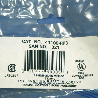 Leviton Purple Cat 3 Data Phone Quickport Jack Cat3 RJ45 Telephone 41108-RP3