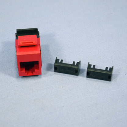 Leviton Red Cat 3 Data Phone Quickport Jack Cat3 RJ45 Telephone 41108-RR3